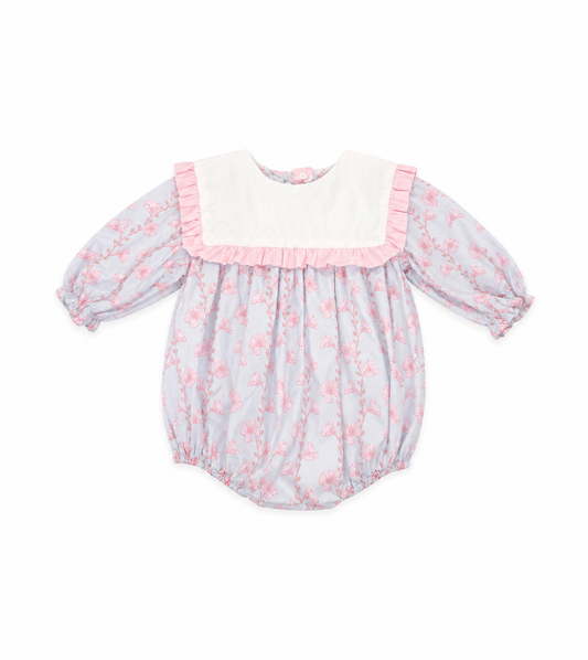 6M Stitchy Fish Orchid Ruffle Bib LS Bubble