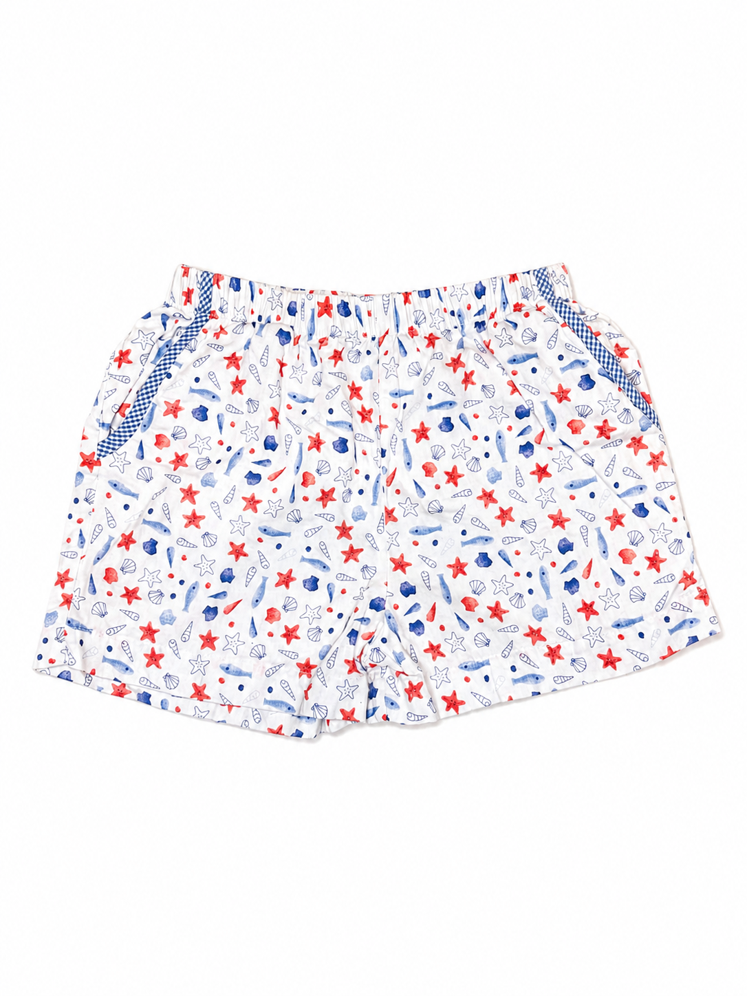 4T Lulu Bebe Red and Blue Under The Sea Shorts