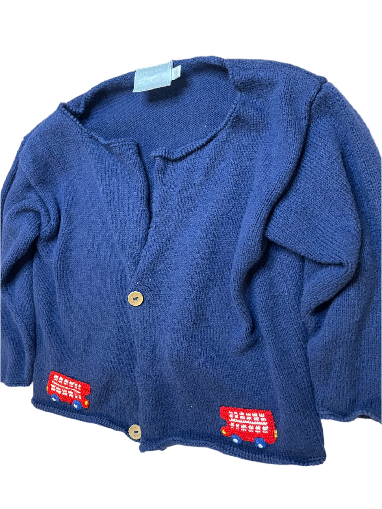 Sz 4T Little English Double Decker Bus Sweater