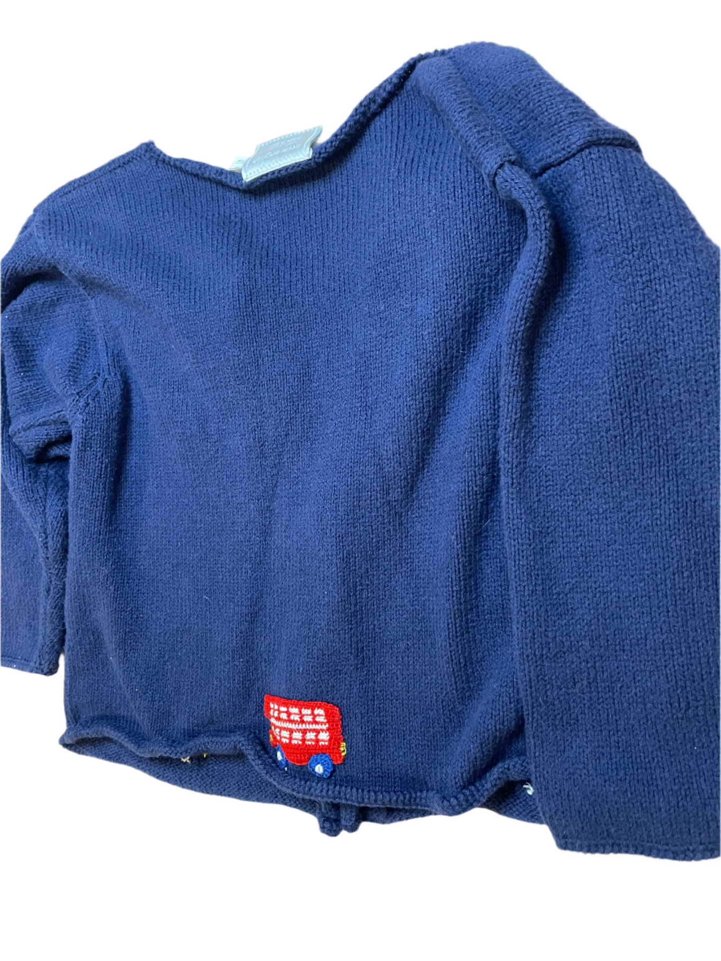 Sz 4T Little English Double Decker Bus Sweater