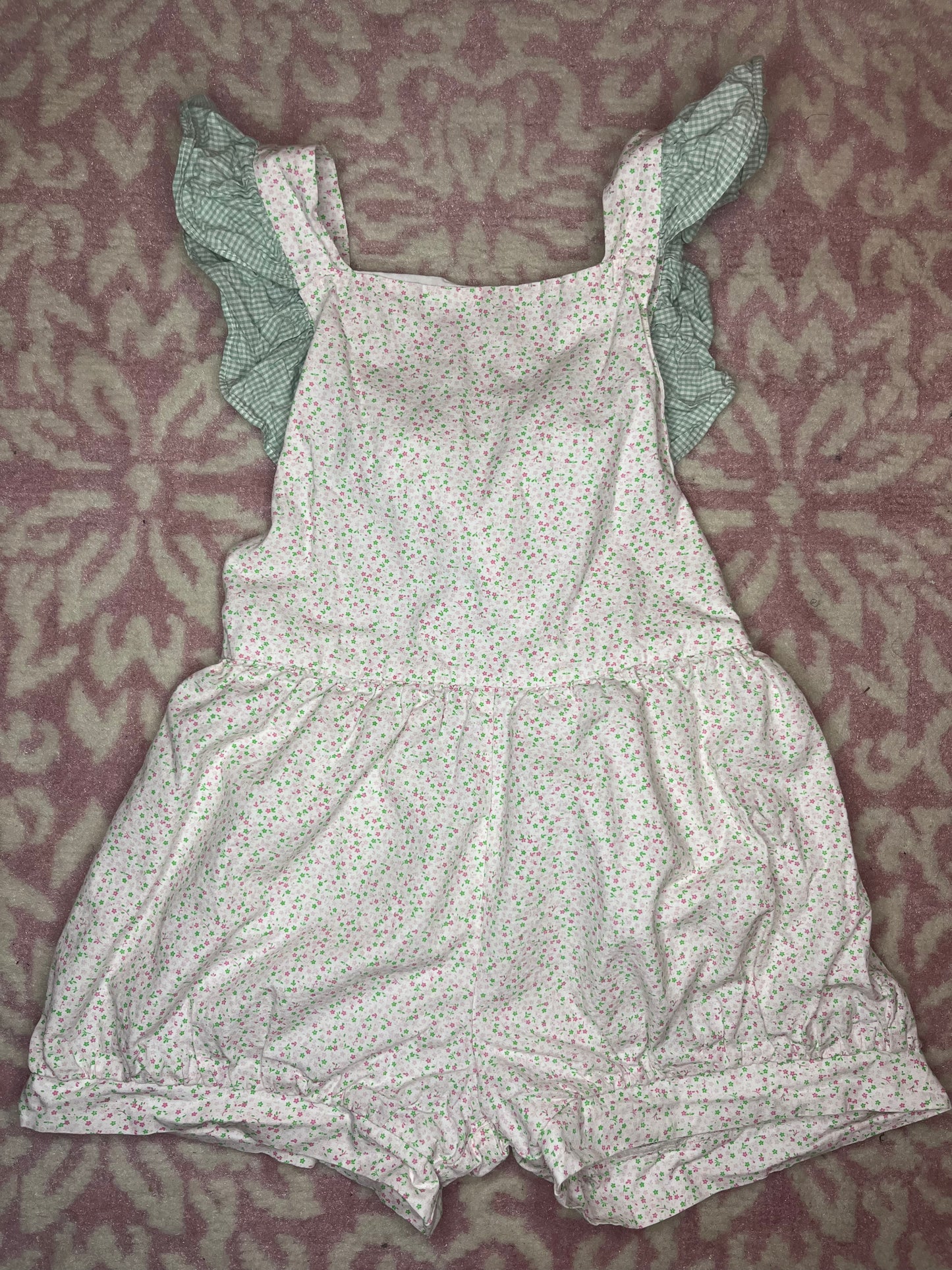 6 James and Lottie Floral Romper with Ruffled Straps