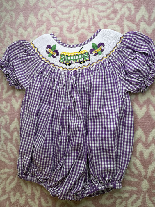 12M Nola Smocked Mardi Gras Smocked Bubble