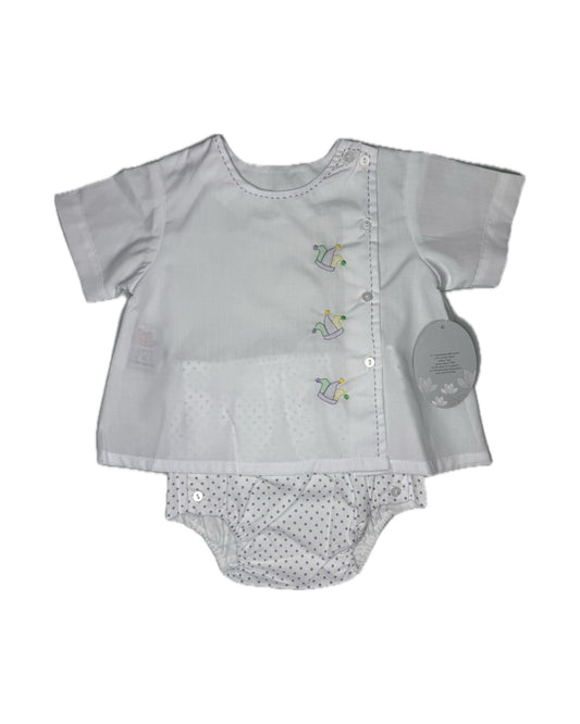 Boy 12M Baby Sen Mardi Gras Jester Diaper Set