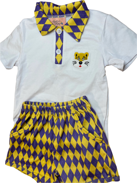 Sz 3 Playtime Couture LSU Tigers Short Set