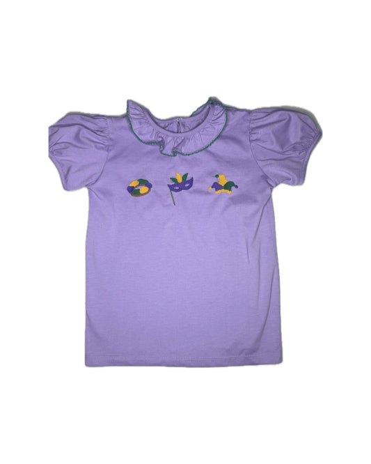 Girl 7 Remember Nguyen Mardi Gras Ruffle Top