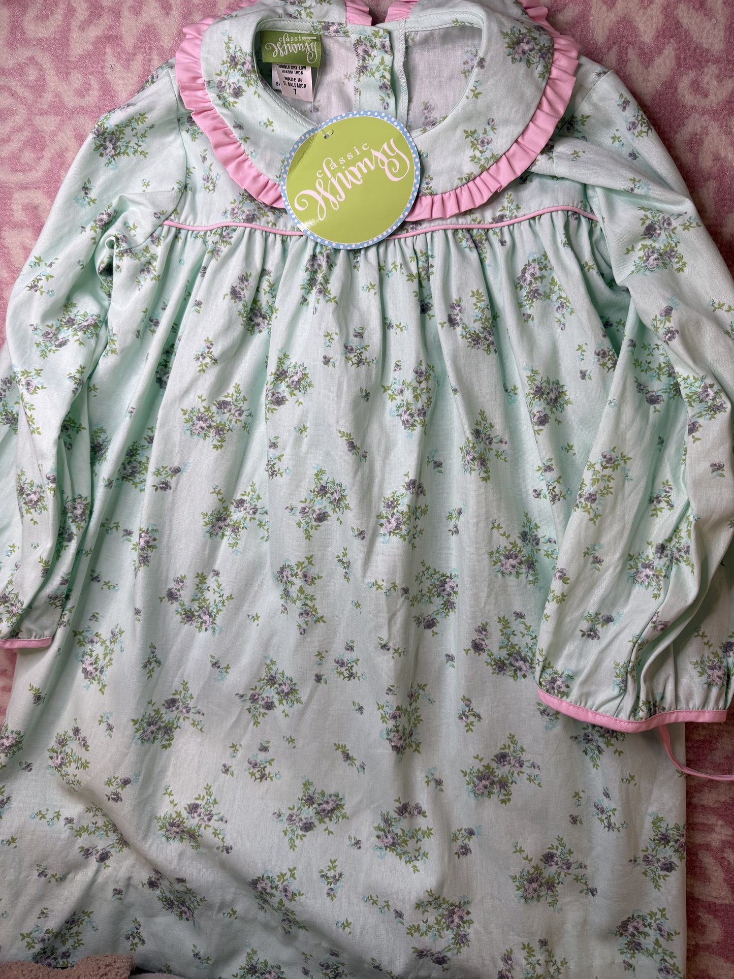 Sz 7 Classic Whimsy Floral LS Dress