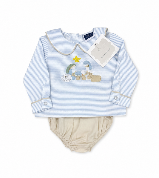 12M True Manger Boy Appliqué Diaper Set