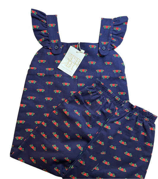 Girl 2T TBBC Violets Vintage Overall