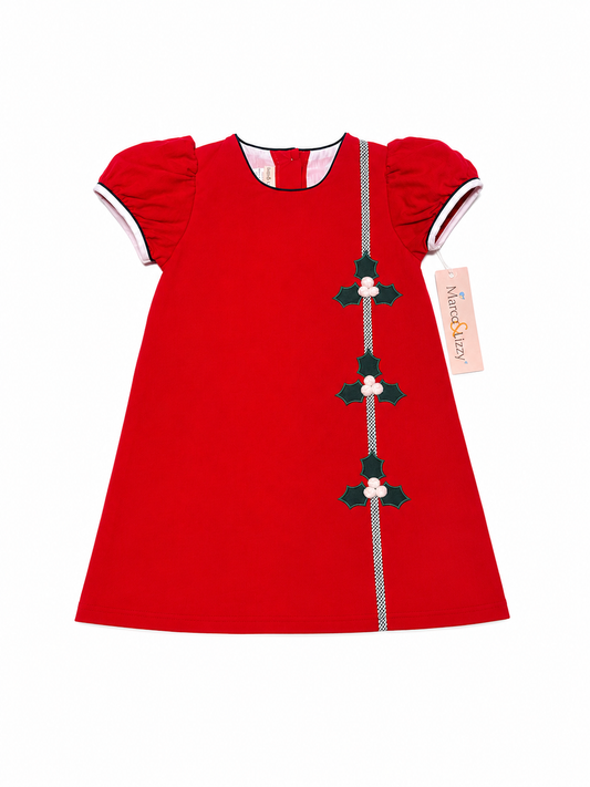 4T Marco & Lizzy Christmas Hollies Cord Dress