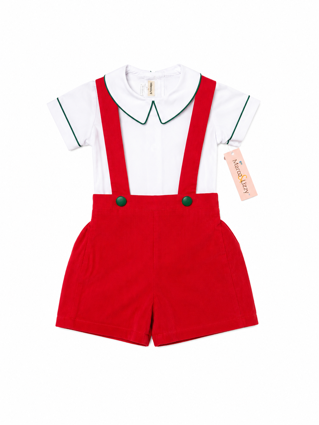 24M Marco & Lizzy Christmas Hollies Cord Suspender Set