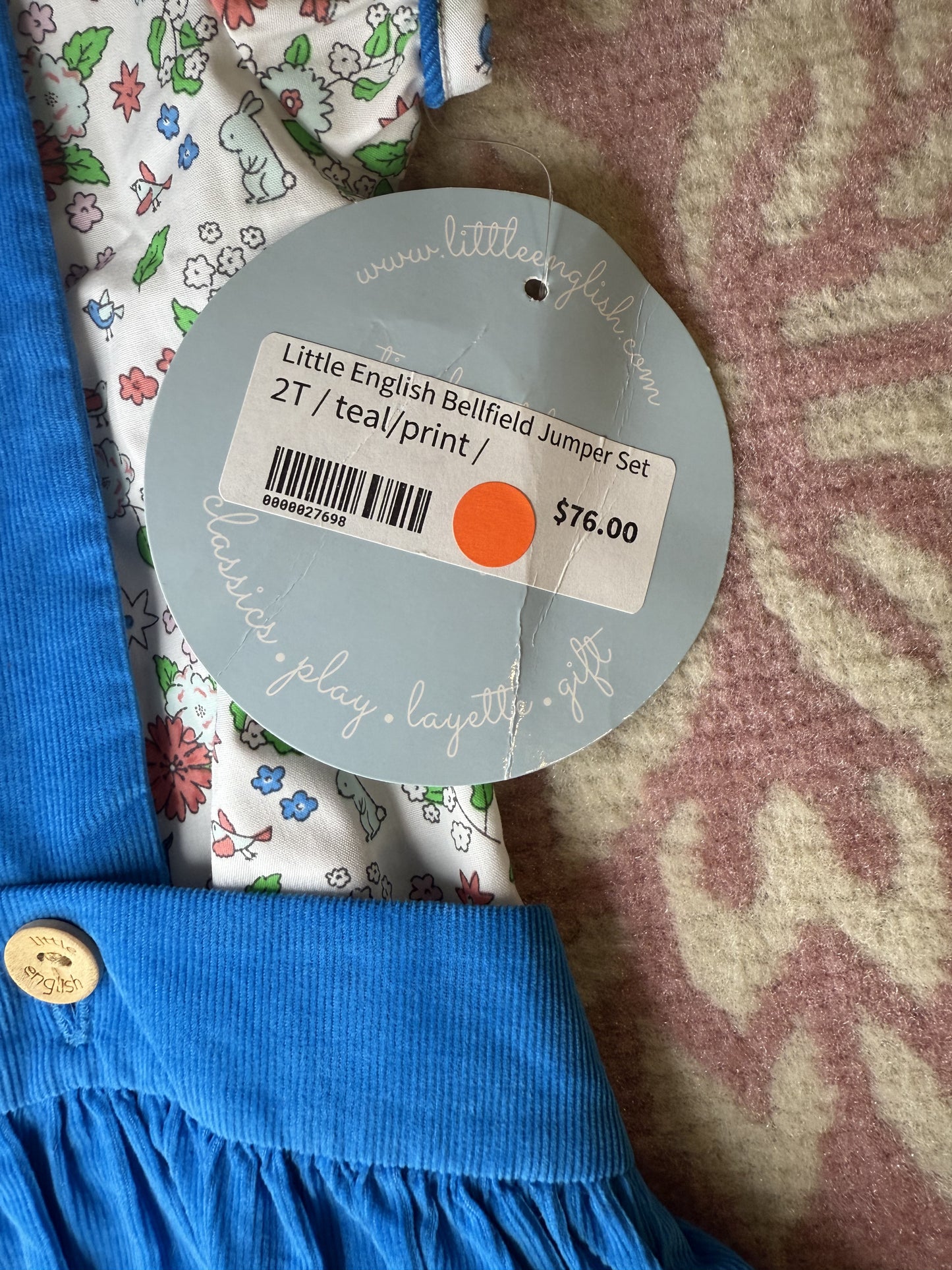 2T Little English Bellfield Cord Jumper Set