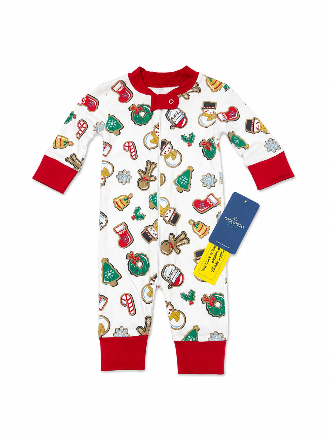 6M Magnolia Baby Holly Jolly Cookies Zipper Pajama