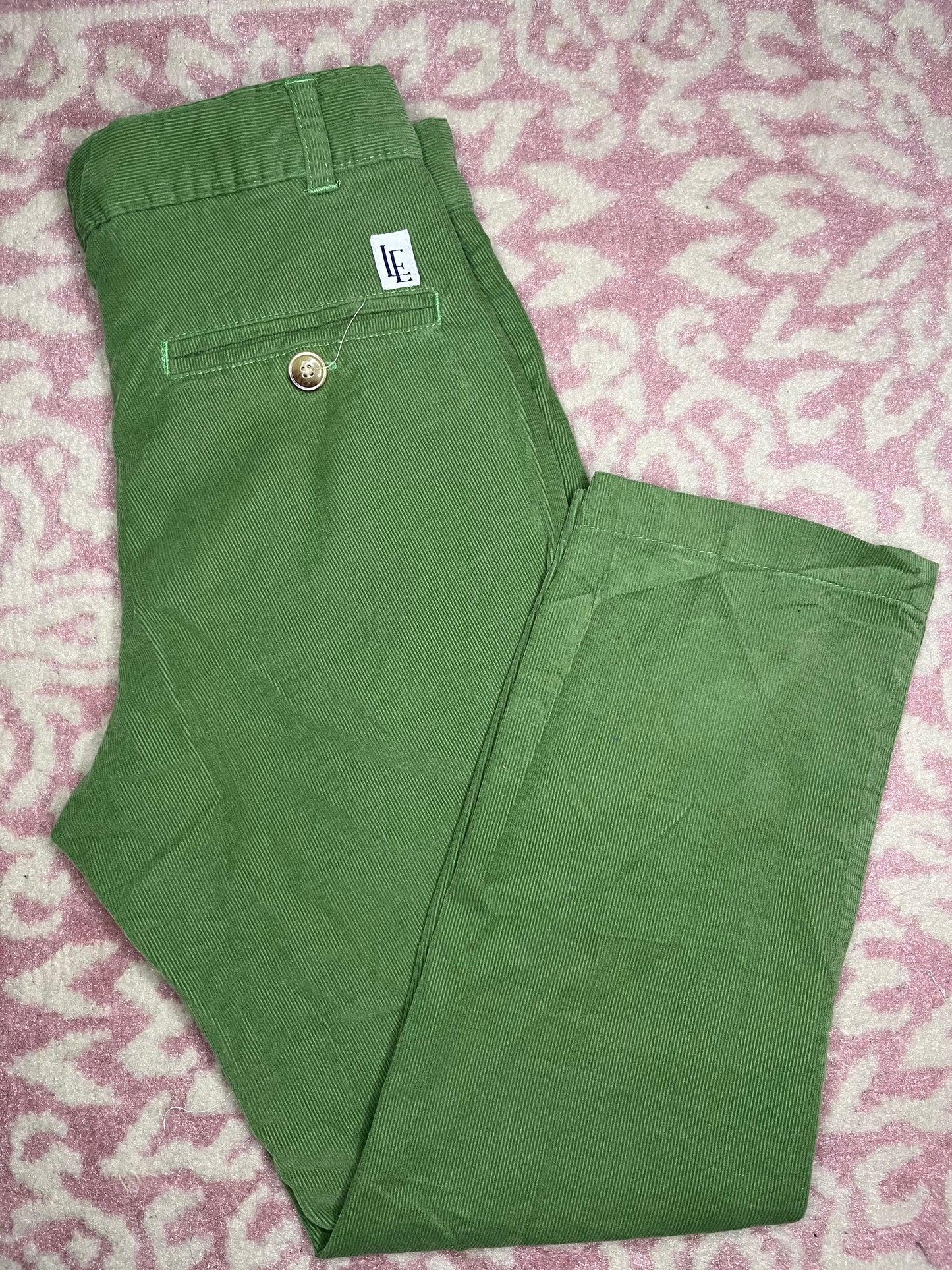 8 Little English Modern Fit Green Cord
