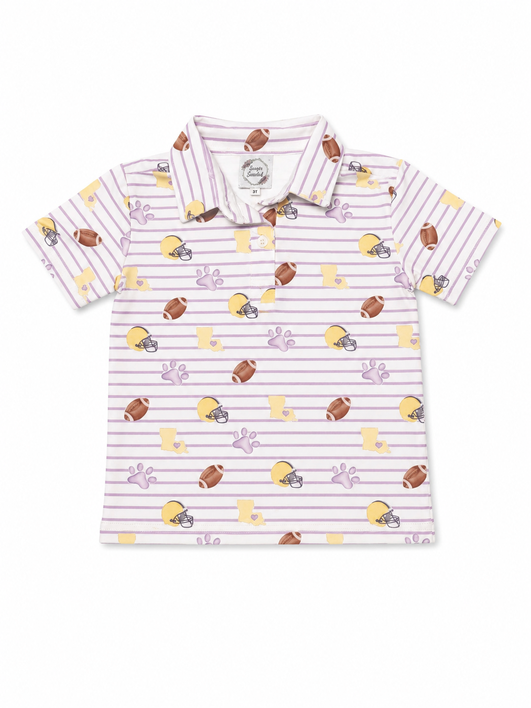 3T Seaux Smocked LSU Game Day Athletic Polo