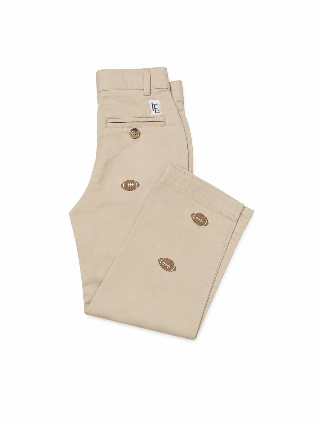 3T Little English Football Embroidered Khaki Pants