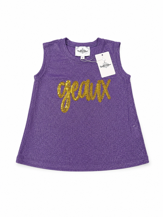 4T Belle Cher Geaux LSU Shimmer Sequin Tank