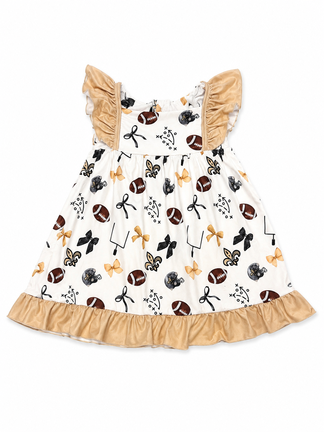 2/3 Delta Jax Saints Football Ruffle Dress