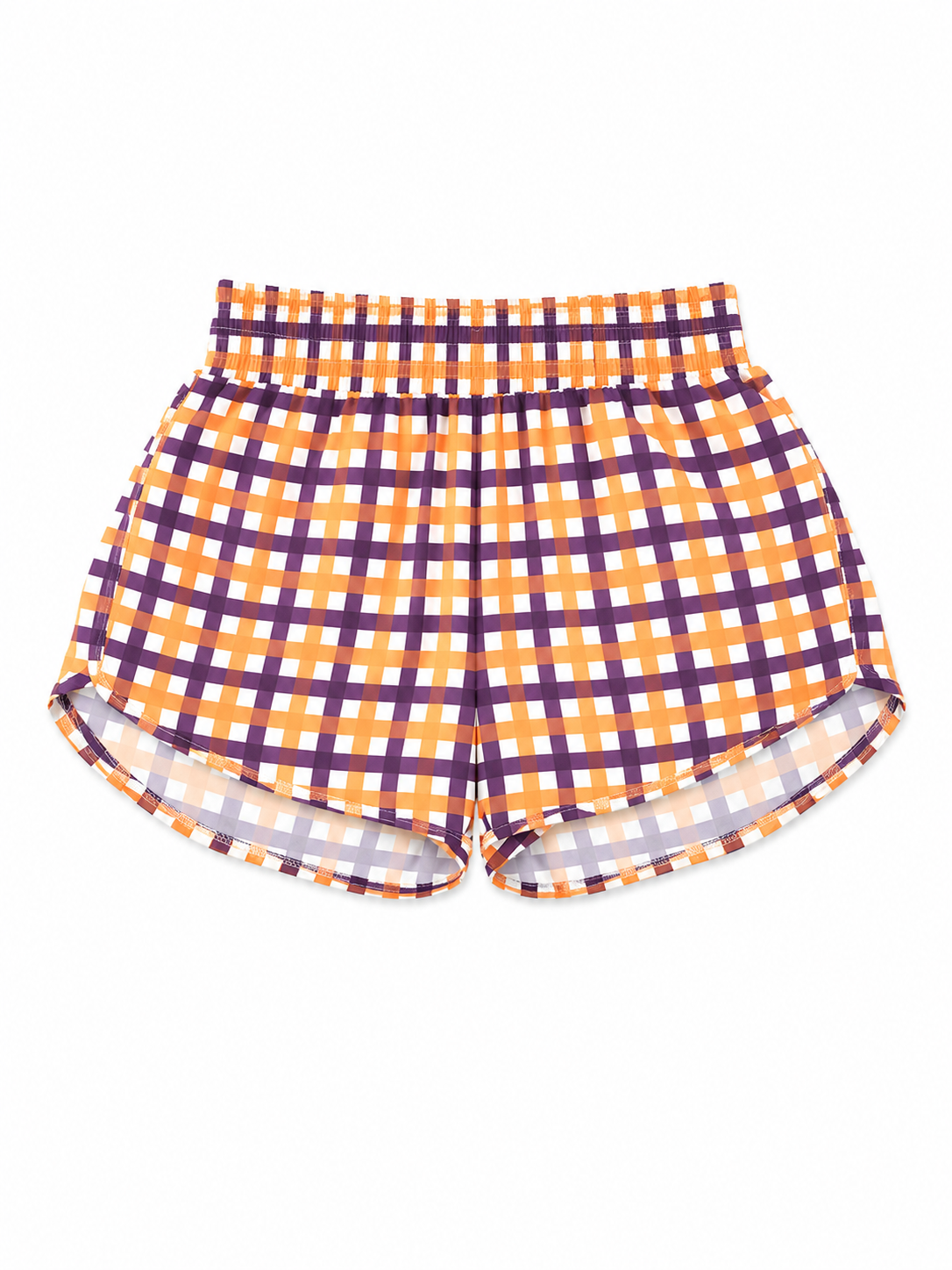 12 Azarhia Purple & Gold Check Shorts