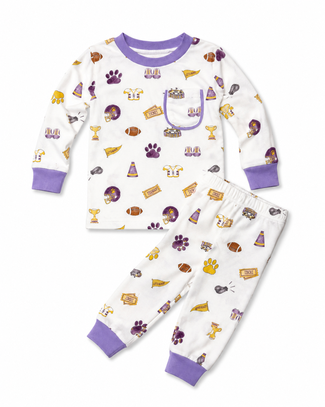 12M Nola Tawk Water Color LSU Pajama Set