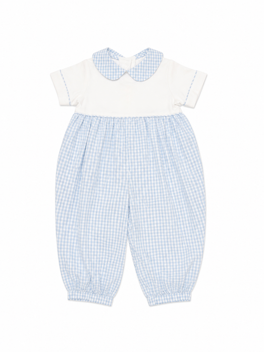 9M Little English Baby Blue Check Longall