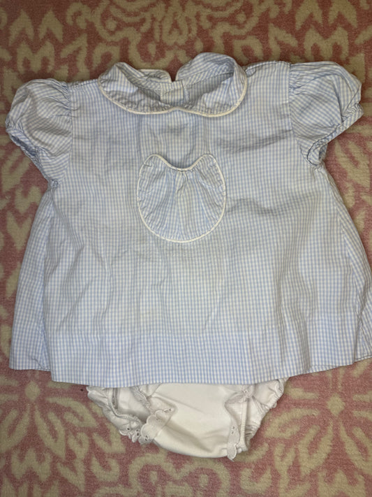 18M Alice Kathleen Baby Blue Gingham Bloomer Set