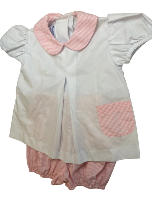 Banbury Cross Pink Gingham Bloomer Set