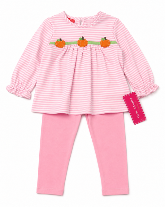 18M Claire & Charlie Pumpkin Appliqué Knit Pant Set