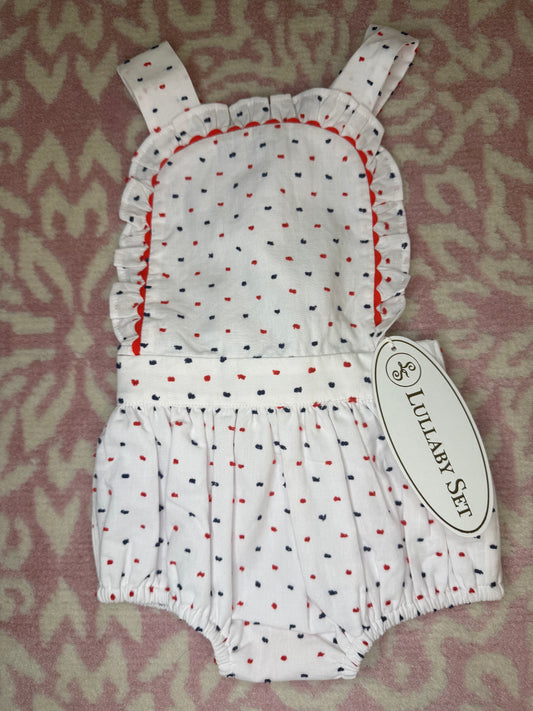 6M Lullaby Set Ruffle Swiss Red, White, & Blue Sunsuit