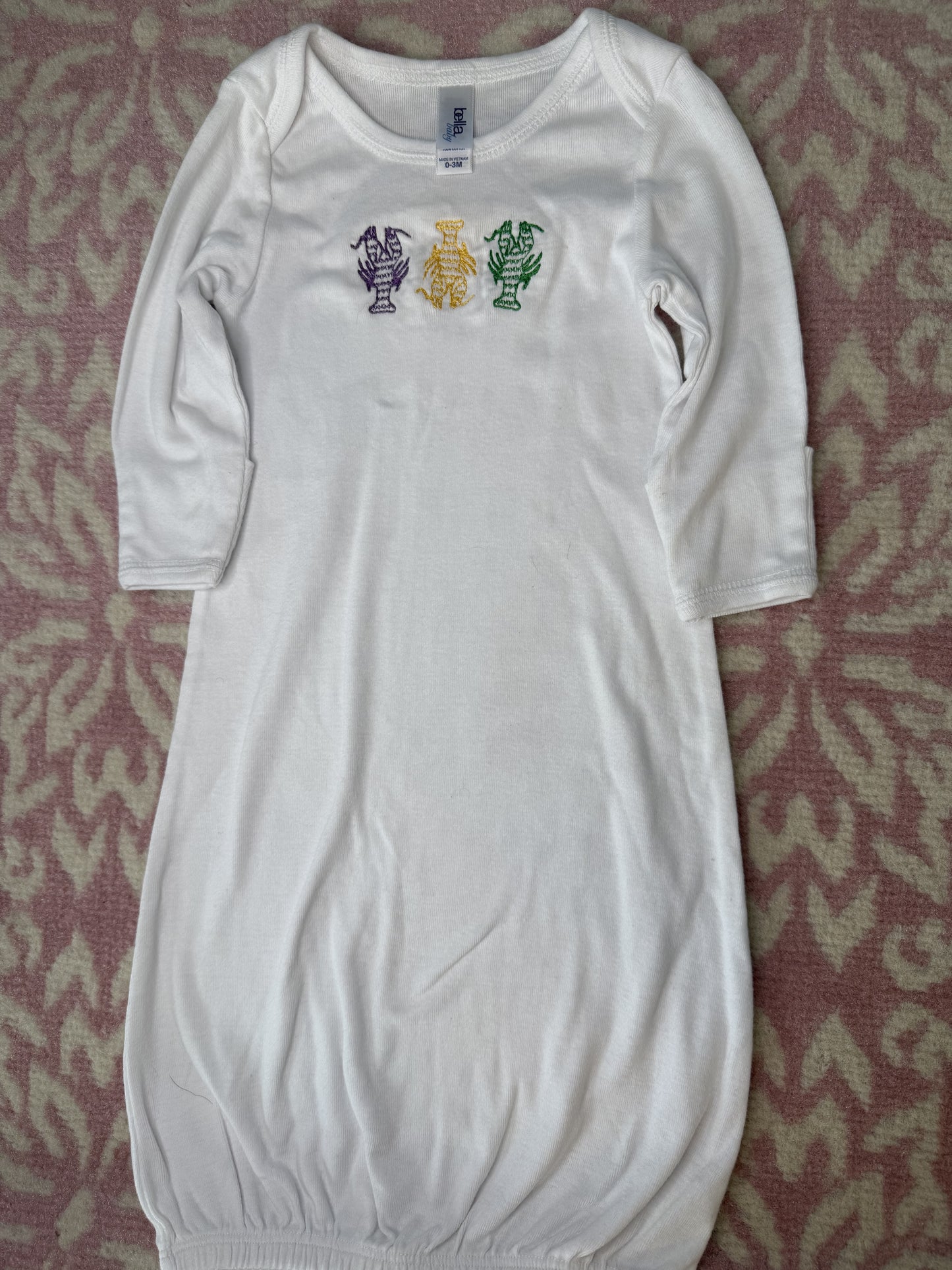 0/3M Bella Baby Mardi Gras Crawfish Gown