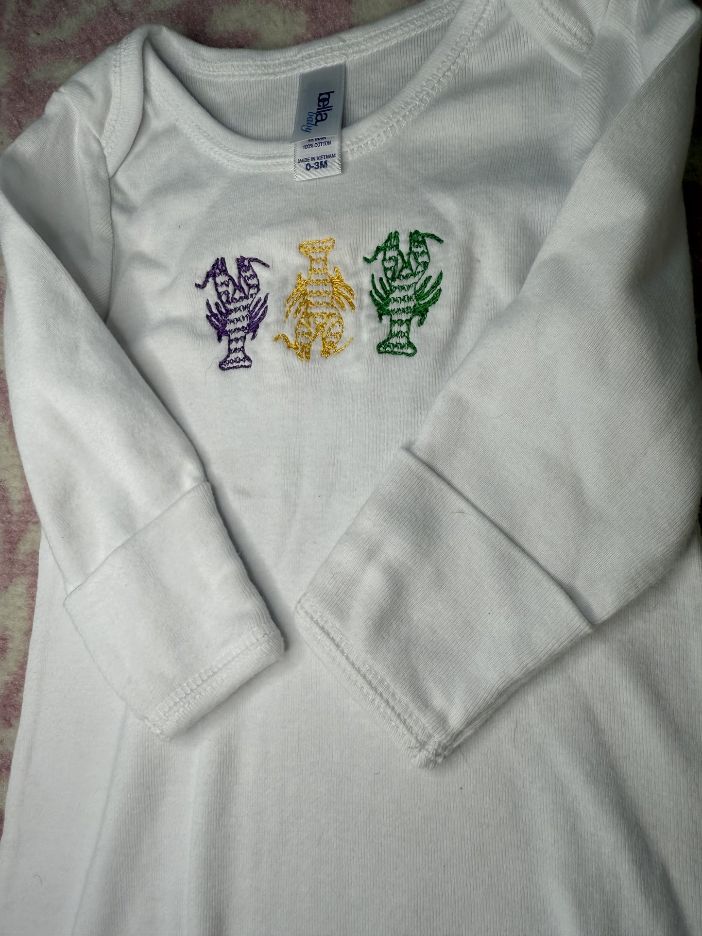 0/3M Bella Baby Mardi Gras Crawfish Gown