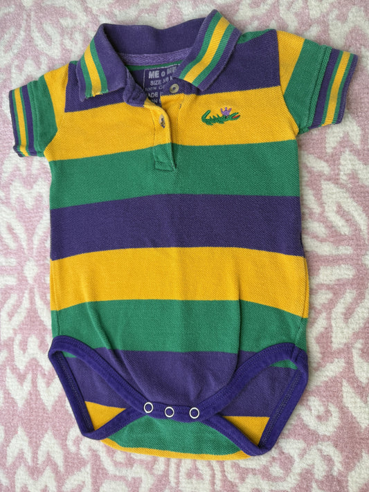 3M Me Me Mardi Gras Polo Onesie