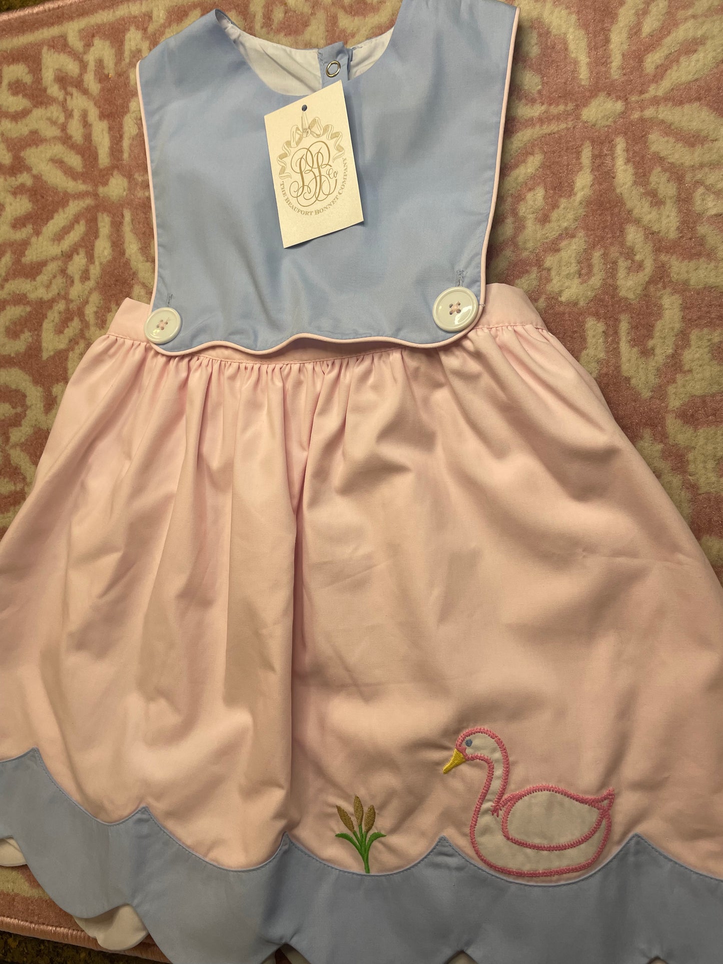 Sz 4T TBBC Brady Button In Dress Swan Lake