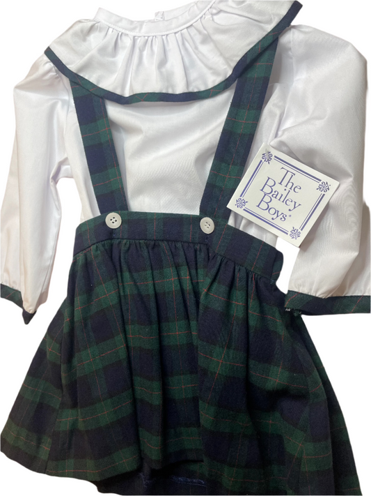 18M Bailey Boys Plaid Suspender Skirt Set
