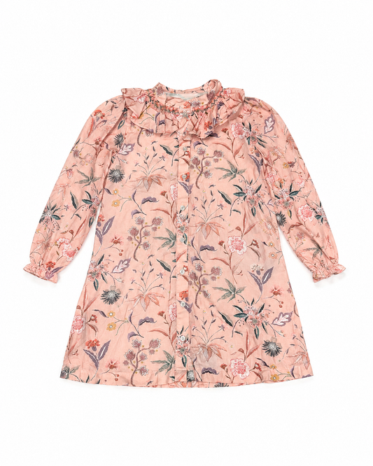 7 Sun House Children’s Whimsical Fall Florals Smocked Collar Dress