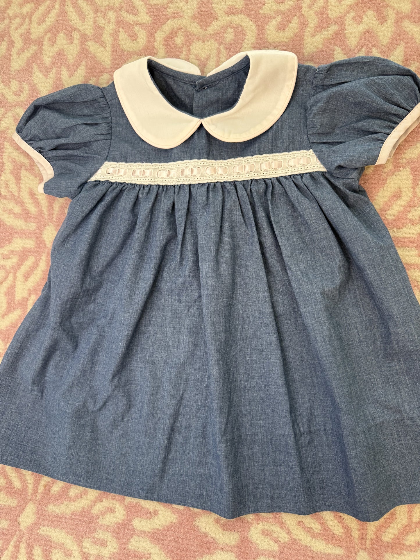 12M Lullaby Set Lace & Ribbon Chambray Dress