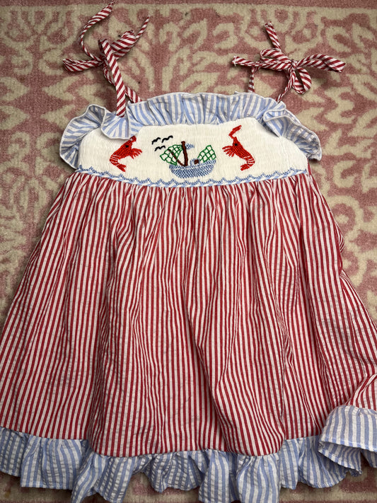 12M Babeeni Shrimp Boat Smocked Dress