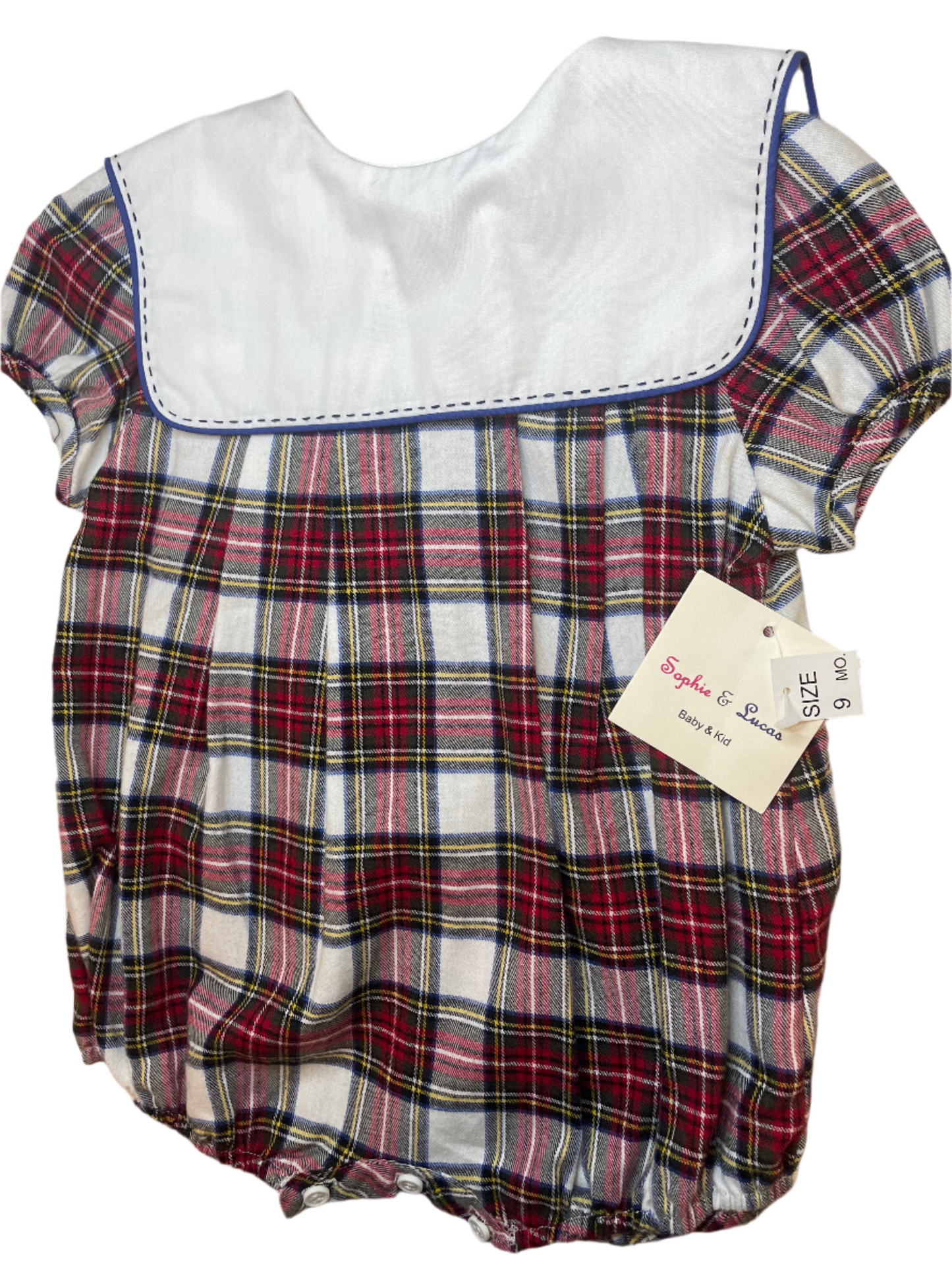 9M Sophie & Lucas Christmas Plaid Girl Bubble