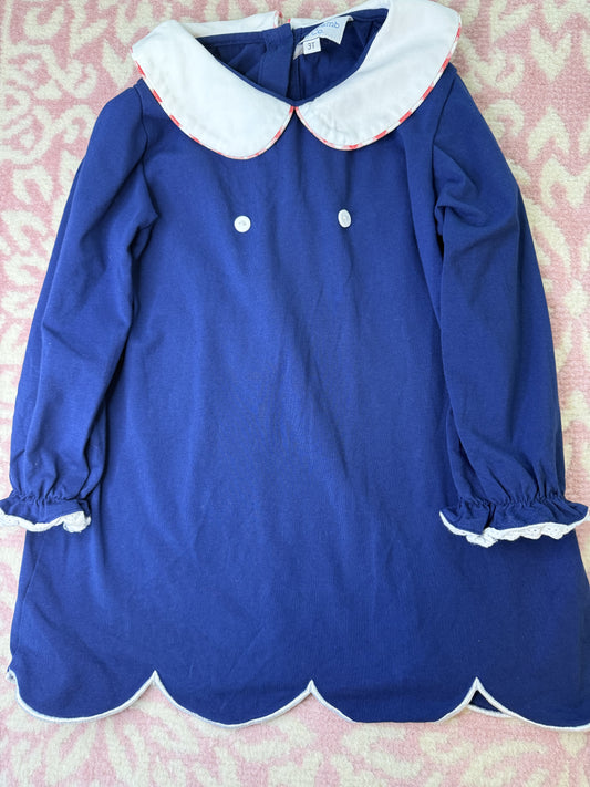 3T Little Lamb & Co Knit LS Navy Dress