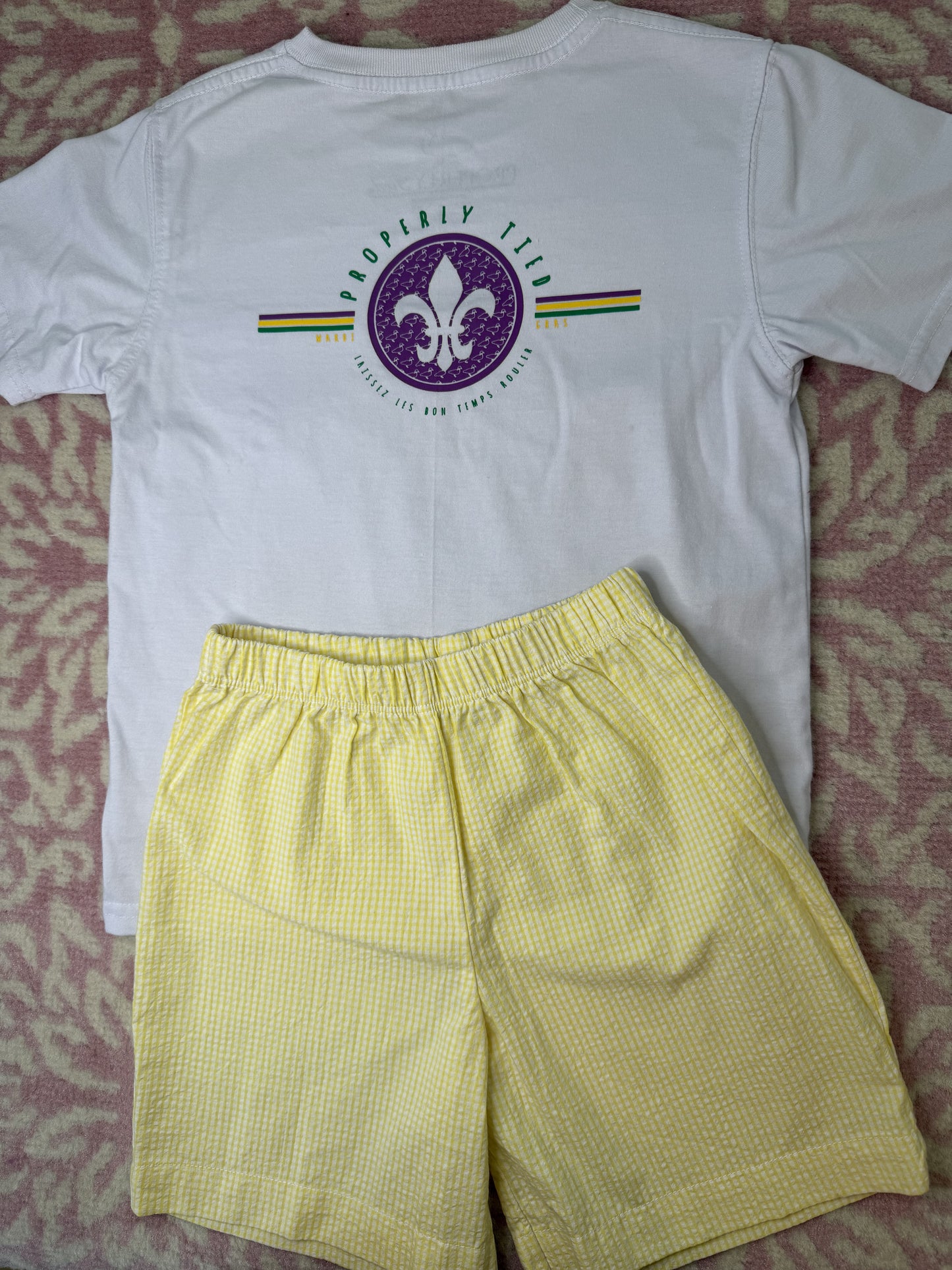 Sz 6 Properly Tied Mardi Gras Short Set