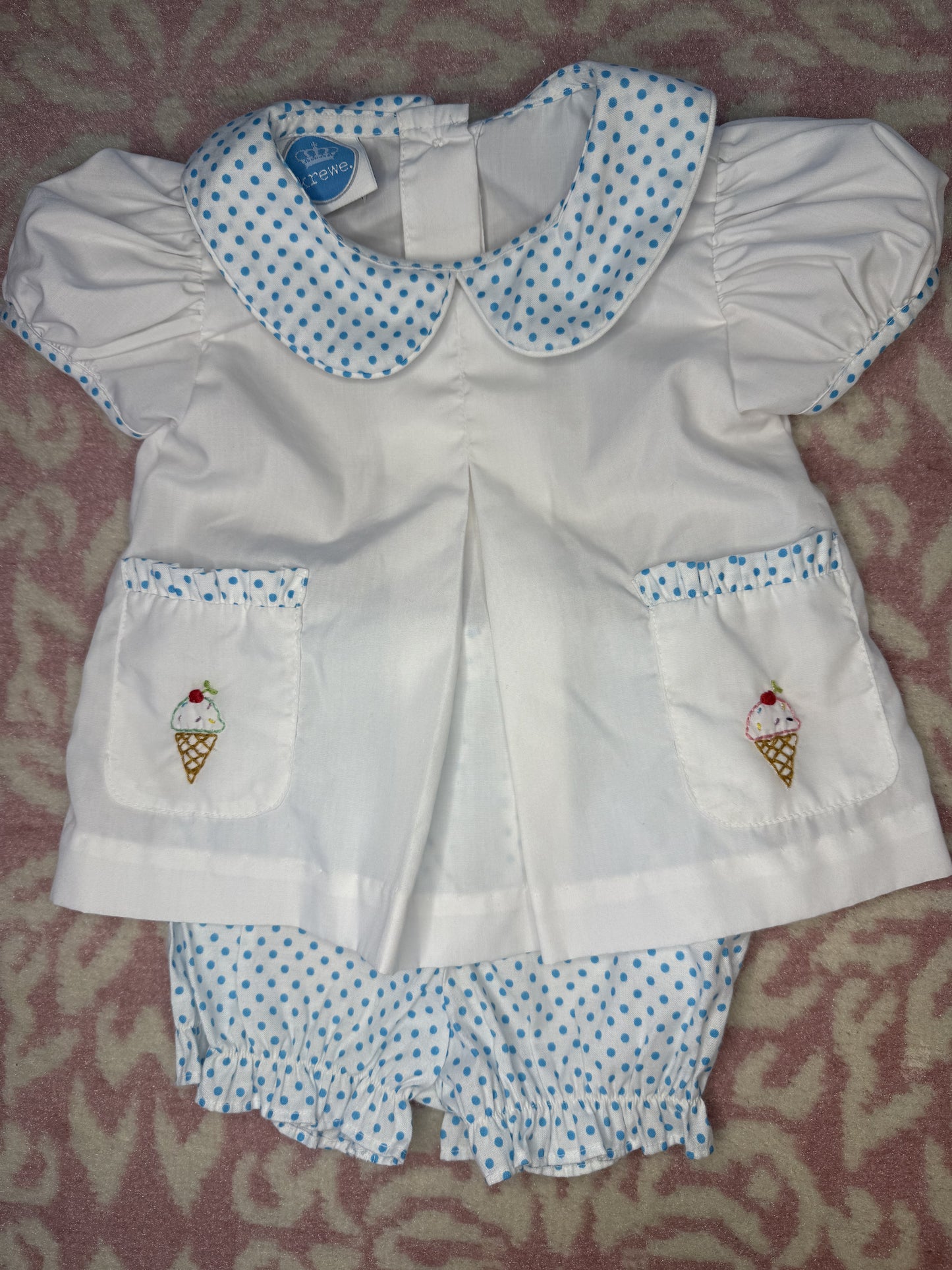 6M Krewe Ice Cream Embroidered Bloomer Set