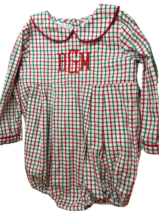 2T Cecil & Lou Christmas Plaid LS Bubble