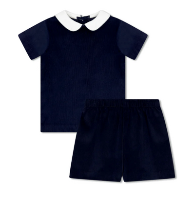 4T Lullaby Set Navy Blue Cord Short Set