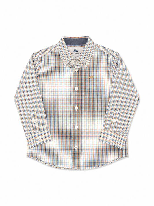 4T Southbound Blue & Tan Check Button Down
