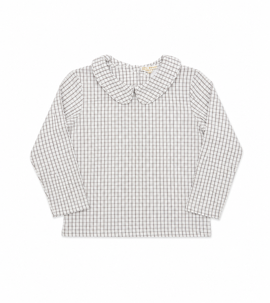 TBBC Peter Pan Collar Shirt, Grantley Gray Windowpane