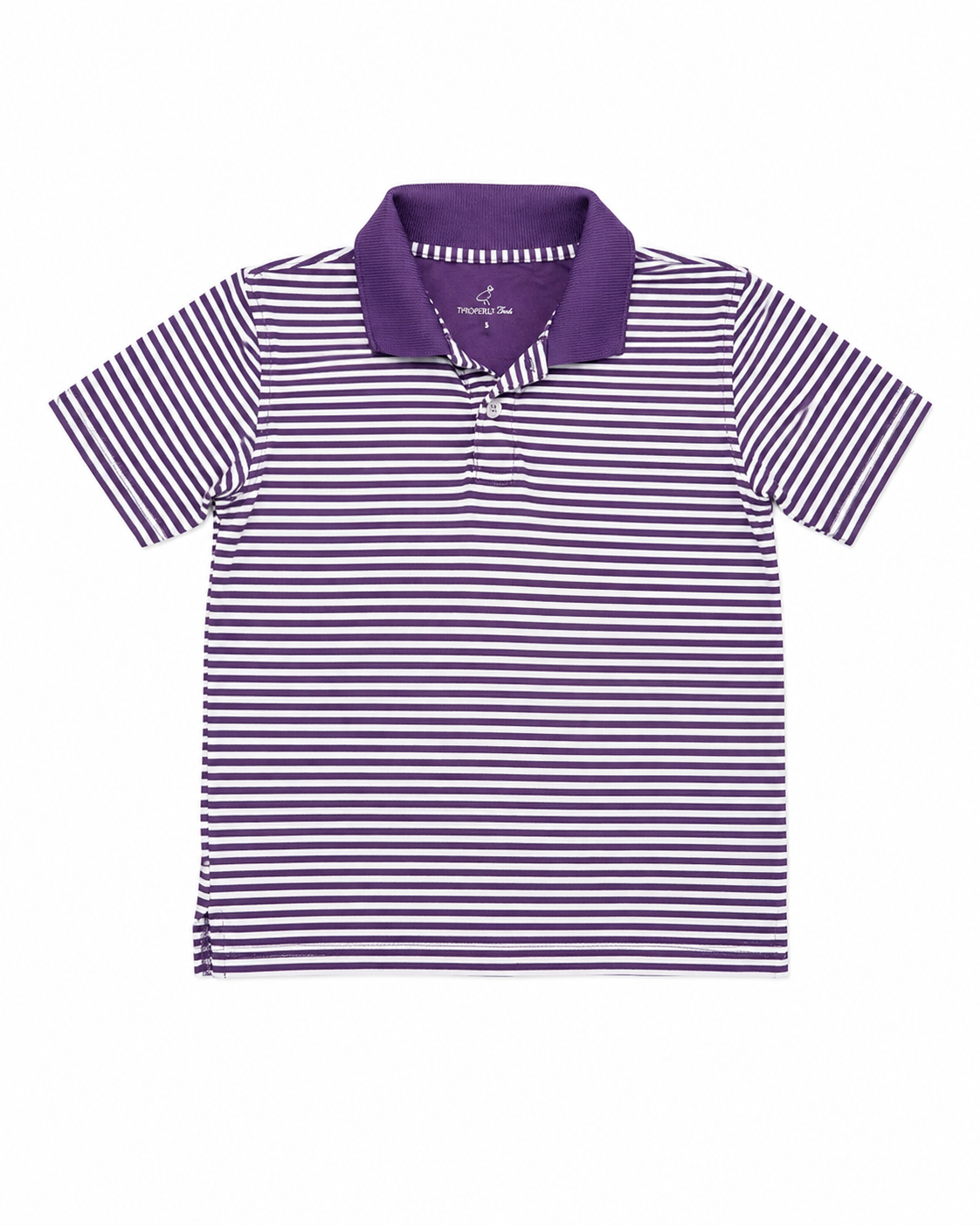 5 Properly Tied Purple & White Striped Athletic Polo