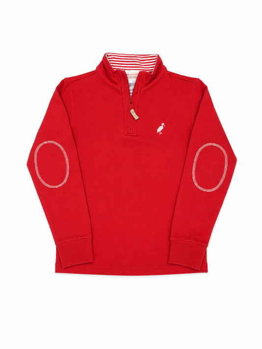 5 TBBC Haywood Half Zip Richmond Red with Worth Avenue White Stork