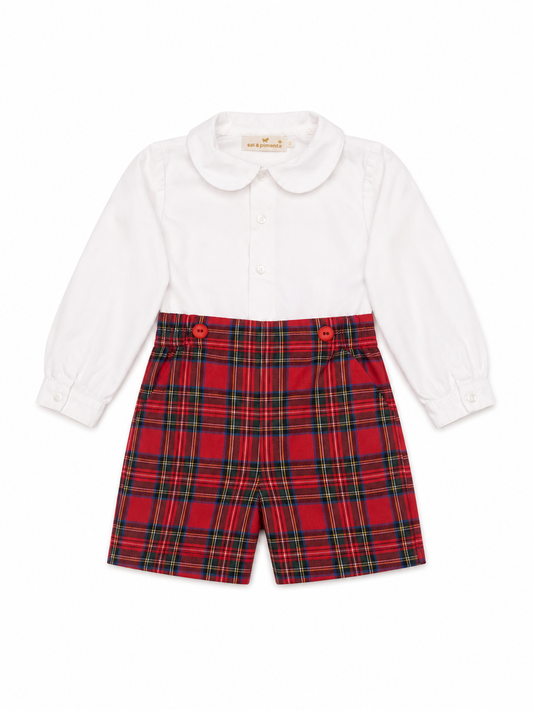 4T Sal & Pimenta Tartan Christmas Short Set