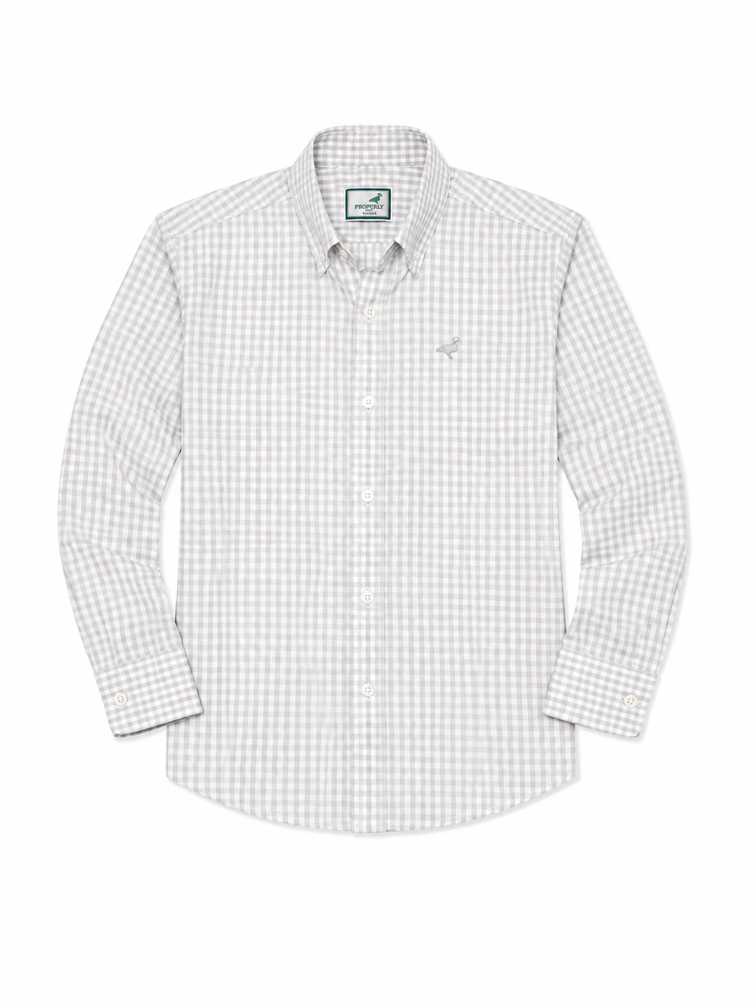 3T Properly Tied Classic Fit Grey Check Button Down