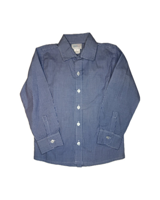 Boy 6 James & Lottie Navy Blue Micro Check Button Down