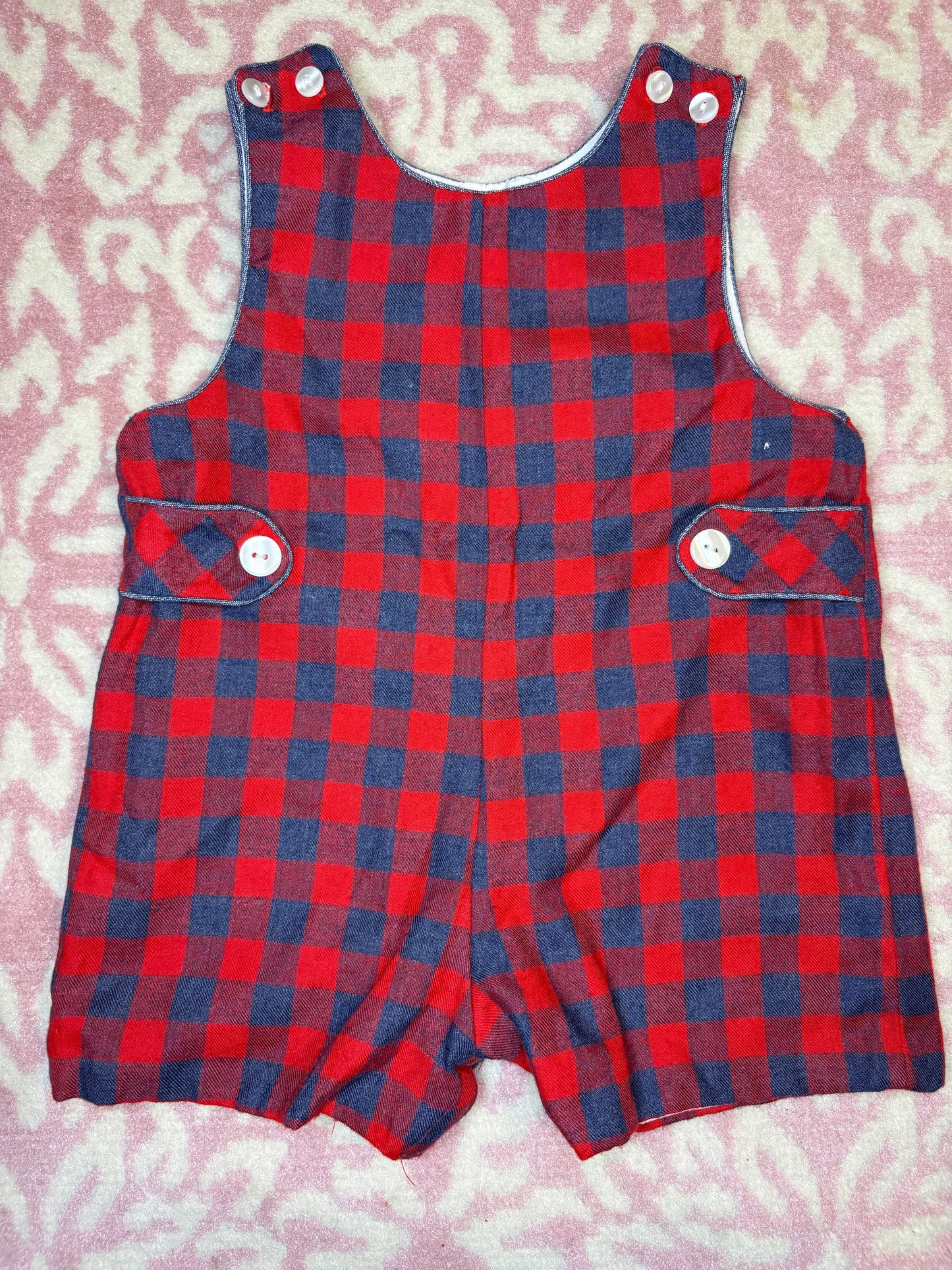 6M Claire and Charlie Red and Chambray Plaid Flannel Jon Jon